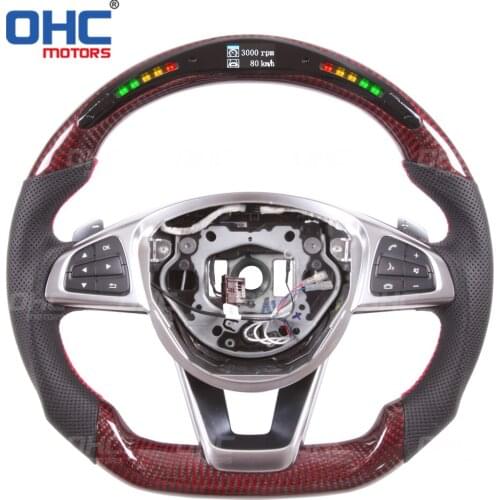 W205,S205 S213,W213 X156 C117,X117 C E GLA CLA GLE A45 C63 E63 GLE63 Real Carbon Fiber LED Steering Wheel compatible for