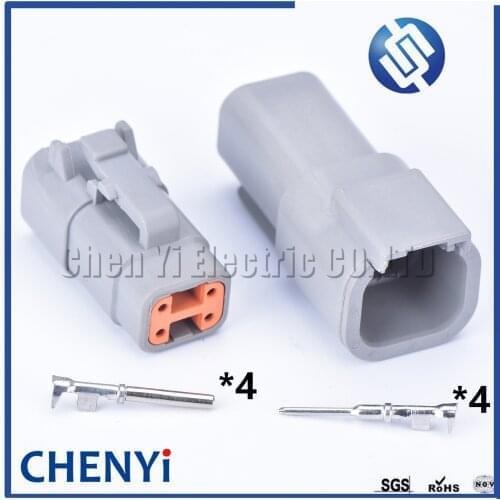 1 sets Deutsch DTM 4pin connector DTM06-4S/DTM04-4P Male Female Auto Waterproof Connector Automotive Sealed Plug