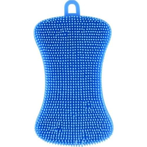 1pc Kitchen Cleaning Brush Silicone Dishwashing Brush Pot Pan Sponge Scrubber Fruit Vegetable Dish Washing Cleaning Brushes