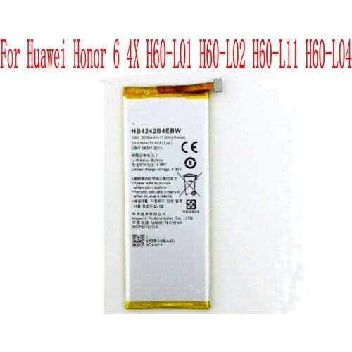 High Quality 3000mAh HB4242B4EBW Battery For Huawei Honor 6 4X H60-L01 H60-L02 H60-L11 H60-L04 Cell Phone