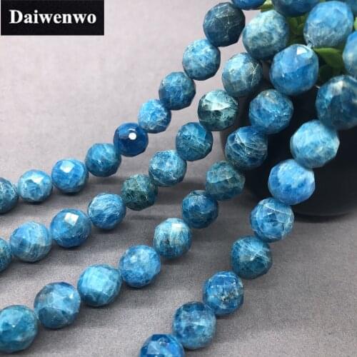 Apatite Beads 4-10mm Faceted Natural Stone Cut Gem Geometry DIY