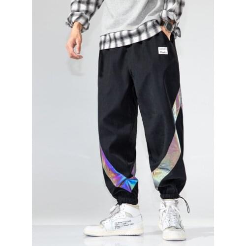 Men Cargo Pants Streetwear Color Block Black Loose Man Novel Harem Joggers Harajuku Male Sweatpants Hip Hop Trousers Men