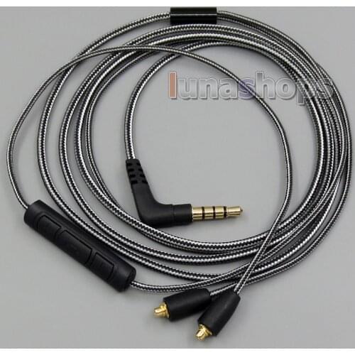 LN005082 Black And White + Mic Remote Earphone Cable For Pioneer DJE 1500 2000 Headphone
