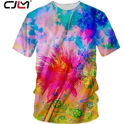CJLM New Harajuku Tshirts Hot Sale Men 3d Full Print Flowers Leafs T-shirt Male Hip Hop Short Sleeve Crewneck Casual Tees Unisex