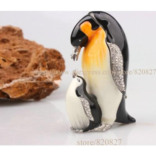 Penguin Shape Decorative Gift box with lids Same As Jewelry Trinket box Metal Penguin Jewelry Box