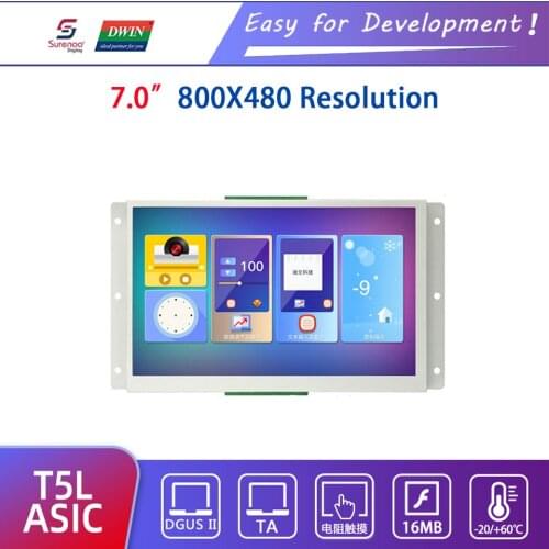Dwin T5L HMI Intelligent Display, DMG80480L070_01WTR 7" 800X480 LCD Module Screen with Resistive Touch Panel