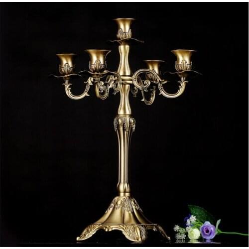 H65cm 5 arm candelabra luxury candle holder wedding decoration candle holders large decorative candles for home deor ZT002
