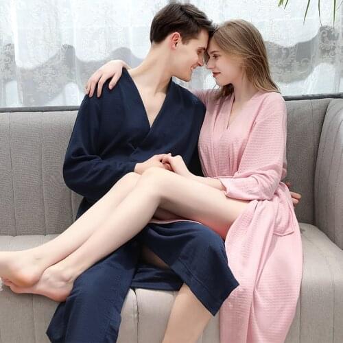 Women Towel Bath Robe Bridesmaid Dressing Gown Quick Dry Long Waffle Lounge Bathrobe Sexy Peignoir Robes Sleepwear Men Nightgown