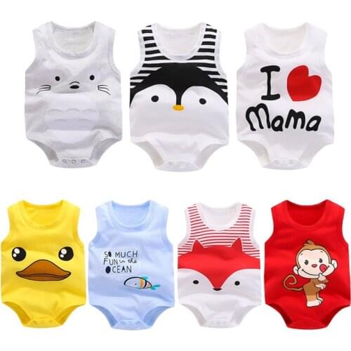 New Summer Baby Boys Romper Animal style Sleeveless infant rompers Jumpsuit cotton Baby Rompers Newborn Clothes Kids clothing