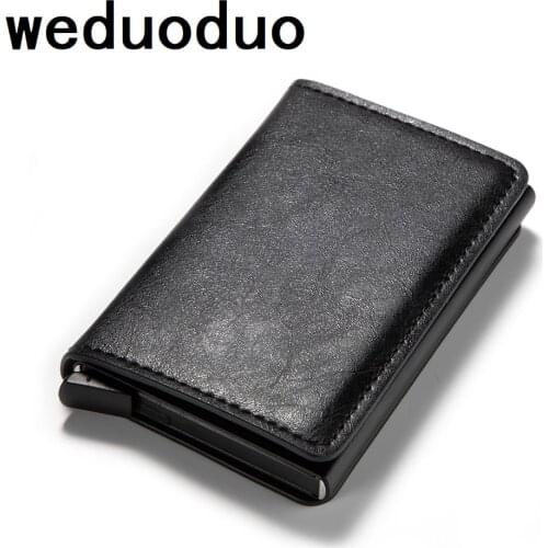 New Rfid Wallet Card Id Holder Mens Credit Card Holder Slim Small Male Leather Wallet Mini Pocket Money Bag Women Walet Valet