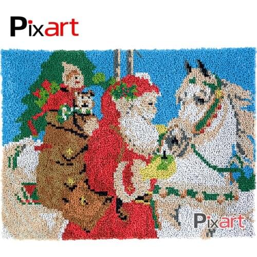 Latch Hook Rug Christmas Giftss Crocheting Tapestry Kits DIY Carpet Rug Chunky Yarn Needlework Knitted Floor Mat Hobby & Crafts