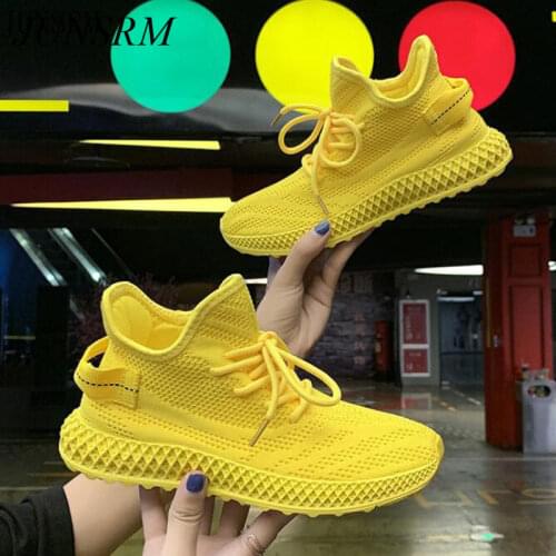 New Women Shoes Sneakers Hot Schoolgirl Fashion Casual Sport Shoes Candy Color Breathable Knit Spring Summer Loafers Trainers