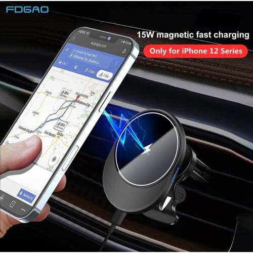Magnetic Car Wireless Charger 15W QC 3.0 Fast Charging Mount Holder Automatic Clamping For MagSafe iPhone 12 Pro Max 12 Mini