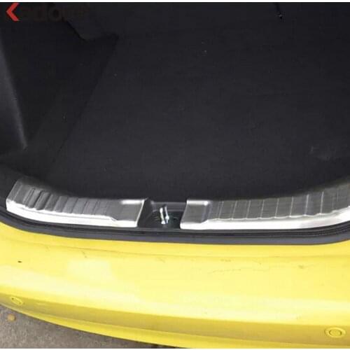 Inner Rear Trunk Bumper Cover Trim For Honda Jazz 2014 2015 Stainless Steel Tail Gate Door Sill Plate Car Styling Accessories