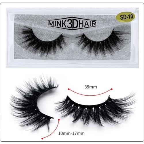 1 Pair Natural 3D Mink False Eyelashes Makeup Handmade Wispy Eyelalsh Extension Cruelty Free Thick Fake Eye Lashes SD-10