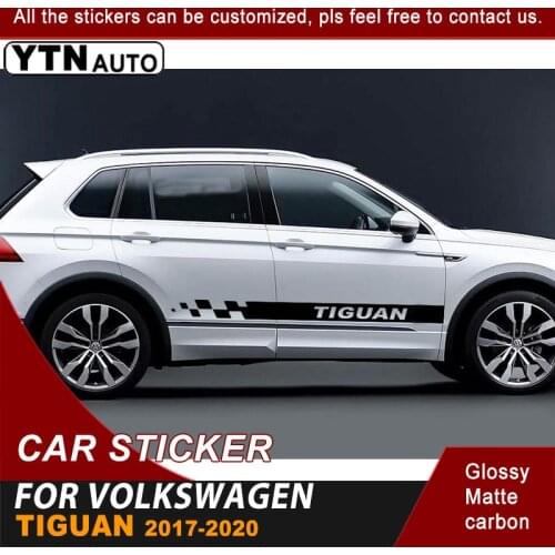 Car Decals Side Door Racing Stripe Graphic Vinyl Cool Car Stickers For Volkswagen Tiguan 2017 2018 2019 2020 Auto Accessories