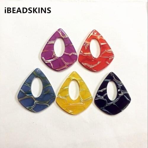 New arrival! 34x29mm 100pcs/lot acrylic stripe drop-shape charms for earrings accessories earring/Jewelry DIY making