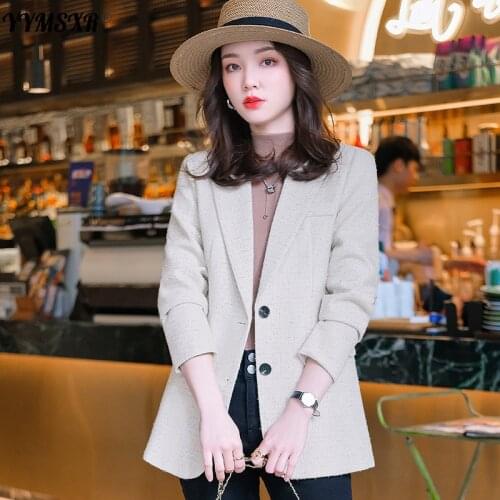 Autumn and Winter Professional Wear High-quality Office Womens Suit Slim Temperament Fashion Plaid Long-sleeved Jacket Female