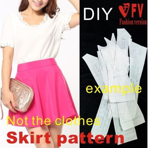 DIY handmade clothing cutting diagram womens half skirt 1:1 short skirt physical pattern JBQ-1