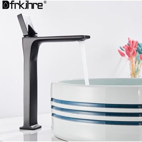 Bathroom Waterfall Basin Faucets Black Bronze Faucet Hot and Cold Water Basin Mixer Tap Chrome Brass Toilet Sink Water Crane
