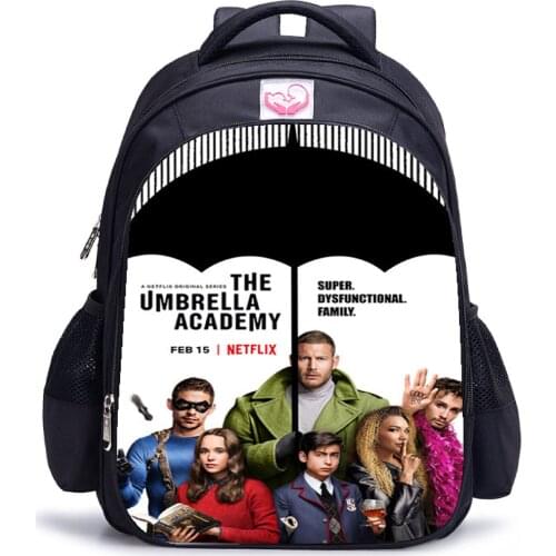 The Umbrella Academy Childrens Fashion Backpack Primary School Bags For Girls Boys Kids Book Bag 16inch Soft Light UT Mochilas