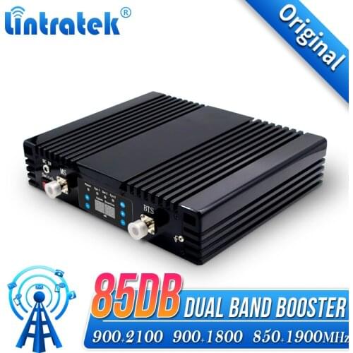 85db Signal Booster Dual Band Amplifier CDMA Lintratek 2W 850 900 1800 2100 GSM Amplifier Mobile DCS WCDMA 2G 3G 4G LTE Repeater