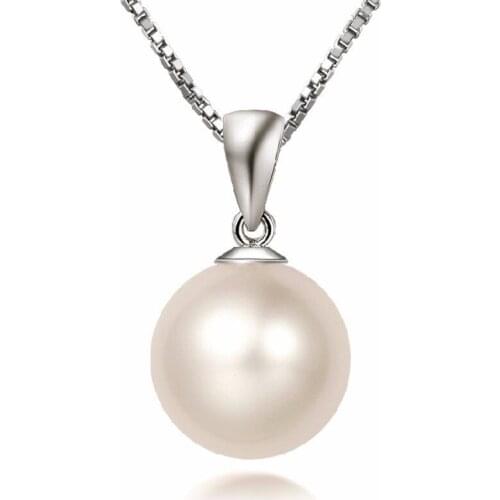 Korea retro ethnic style natural shell beads S925 silver pendant necklace imitation pearl jewelry (unworthy chain)free shipping