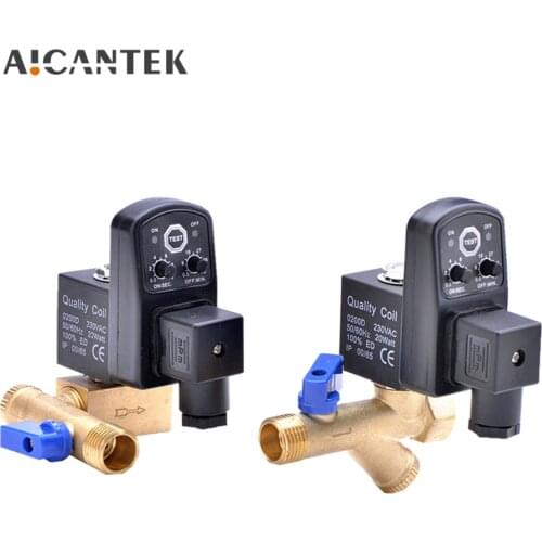 1/2 Electronic Drain Valve DN15 Air Compressor Filter Dry Storage Tank Cooler Electric Timer Auto Water Controller 220V/24V/110V