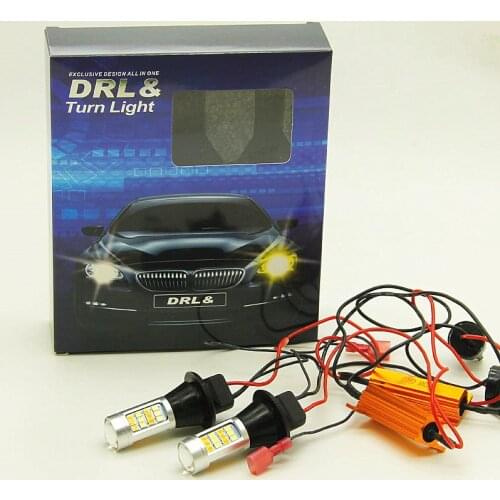 1set 12-24V T20 7440 2835 42 SMD 1000LM 20W Car LED DRL Daytime Running Light