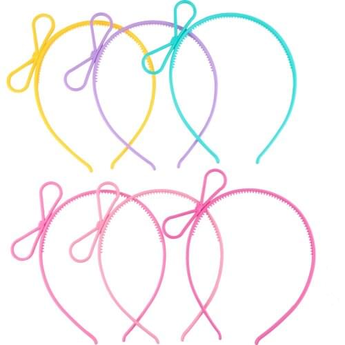 1pc Cute Simple Headbands Bowknot Princess With Plastic Hair Band Butterfly Bow Hoop Accessories Headwear Girl Children Gifts