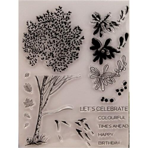 1pc Tree Leaf Transparent Clear Silicone Stamp Seal DIY Scrapbooking Rubber Hand Account Photo Album Diary Decorate Reusable T13