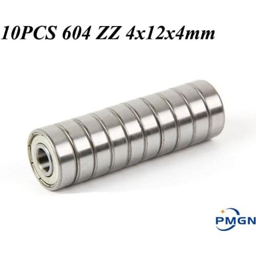 10pcs/Lot ABEC-5 604ZZ 604Z 604-2Z 604 ZZ 4x12x4mm Mini Miniature Metal Sealed High quality Deep groove Ball Bearing