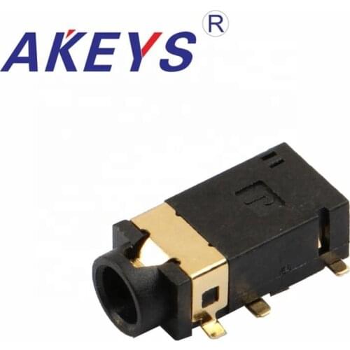 10pcs PJ-311-4.5 3.5 Earphone Jack 6pin Paster Insert Pin 2 Fixed Pin Diameter 3.5mm For Micro Outlet With Gold Of Double Column