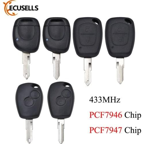 2/3 Button Remote Key Car Key Fob PCF7946 Chip PCF7947AT 433Mhz For Renault Twingo Clio Master KANGO VAC102 NE72 Blade