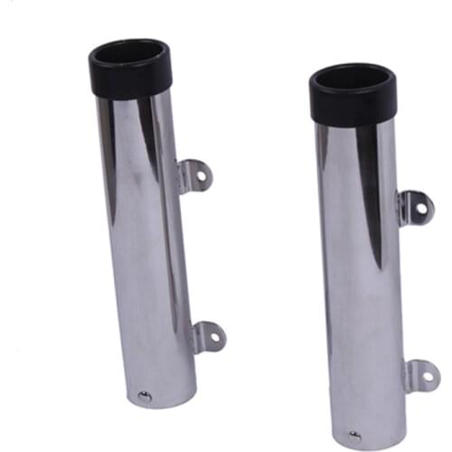 2pcs Removble Clamp Fishing Rod Holder Rack Deck Mount Stainless Steel Fish Rod Holders