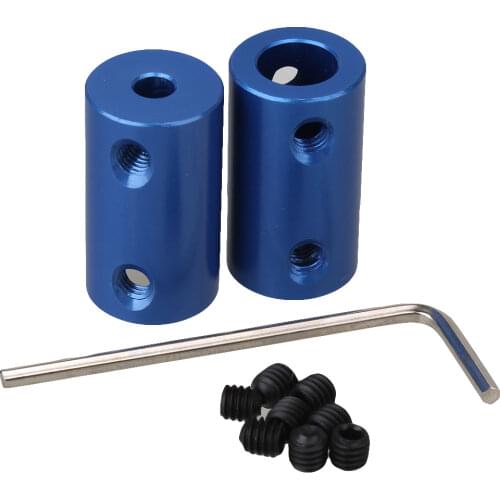 2 x Shaft Rigid Motor Wheel Coupling Coupler Alumlnum Casing With Screw 4 x 8mm