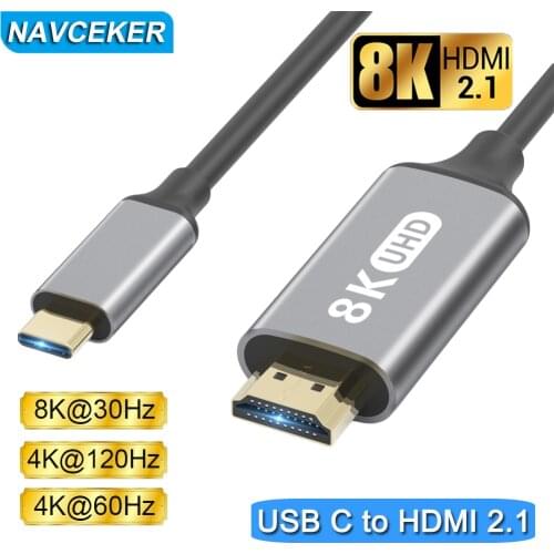 2021 Best 8K USB C 3.1 to HDMI 4K Adapter Cables Type C to HDMI Cable for MacBook Samsung Galaxy S9/S8/Note 9 Huawei USB-C HDMI
