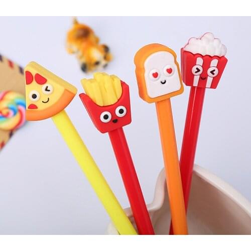 36PCS Pizza Gel Pen 0.5mm Kawaii Stationery Gel Pens Novelty Writing Pens Cute Tudent Stationery Gel Pen Kawaii School Supplies