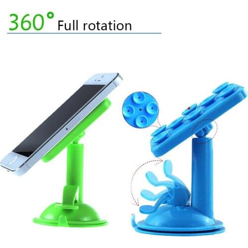 360 Degrees Suction Cup Car Holder Desk Mobile Phone Stand Bracket Tiske Universal Stand For Iphone 8 6S 6 For Smartphone Gps