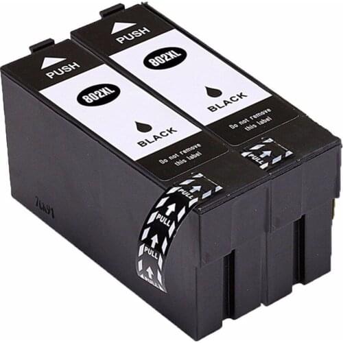 XIMO 2PCS Black Replacement ink 802XL E-802XL for WorkForce WF-4720 ,WF-4740,WF-4745 printer in Oceania