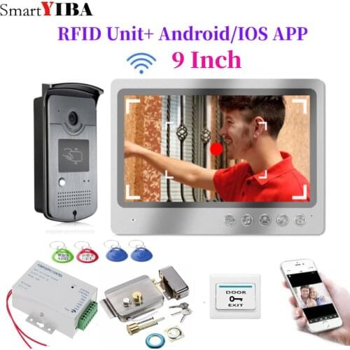 Wireless Video Intercom IP Video Door Phone Wifi 9 inch Touch Screen Monitor HD 1080P Doorbell Home Intercom for Villa