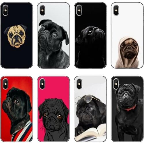 Black Cute Pug Dog Accessories Phone Case For Xiaomi Redmi 9T 9C 9A 7 7A K20 6 6A S2 Redmi Note 9S 9T 9 8 8T 7 6 5A Pro