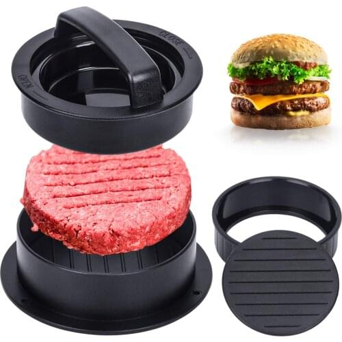 Burger Press, Different Size Hamburger Patty Molds, 3 in 1 Hamburger Patty Maker, Stuffed Burgers, Sliders, Regular Beef Burger