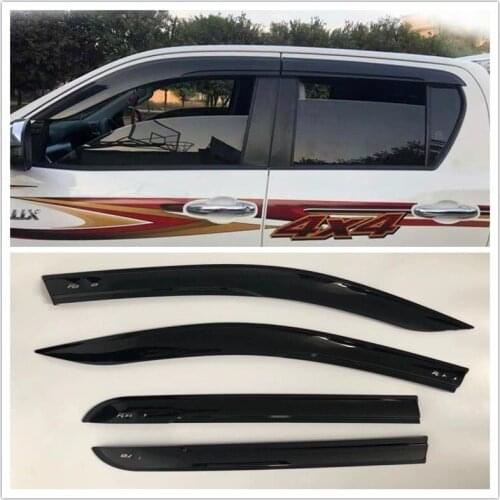 2.5MM Windows Visor Rain Guard Vent Sun Shade Deflector Black Awnings Shelters Sun Visor Fit For Hulix Revo 2015-2017 CAR