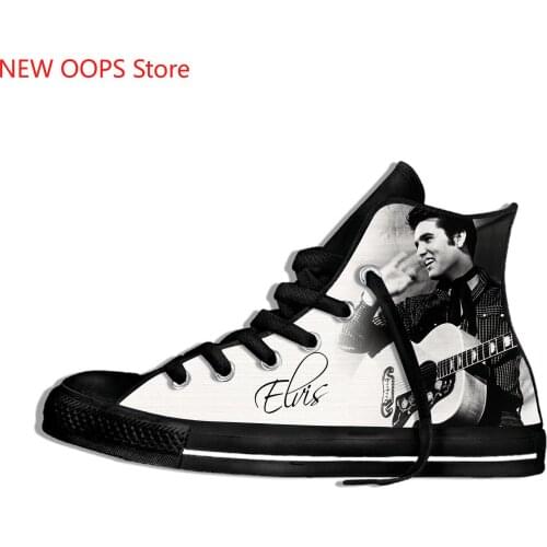 Elvis portrait Music Rock Star Fashion Lightweight High Top Canvas Shoes Men Women Casual Breathable Sneakers