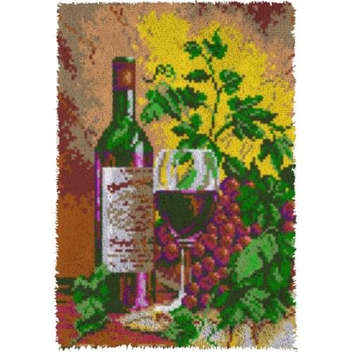 Latch Hook Kits DIY liqueur Carpet Rug Plush Wall Tapestry Kits Crochet Floor Mat Thick Yarn Cushion Arts & Crafts