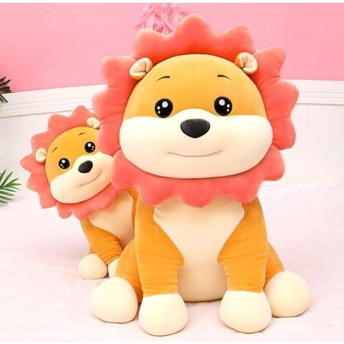 Little Lion Plush Toys Yellow Standing Sleeping Pillows Cartoon Soft Stuffed Animals Sofa Decor for Christmas Kids Gift