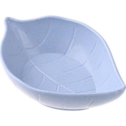 Mini cute leaf-shaped wheat straw bowl vinegar seasoning solid bean paste salt snack small plate kitchen supplies