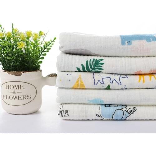 Cartoon Animal Series Printed Cotton Crepe Fabric By Meters Soft Breathable Double Gauze Cotton Crepe Seersucker Fabric for DIY