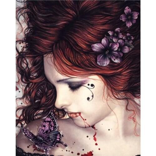 5D Diamond Embroidery Needlework Kit "Woman Butterfly"Full Square/Round Drill Diamond Painting Cross Stitch Home Decoration Gift